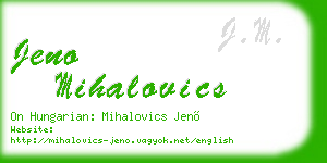 jeno mihalovics business card